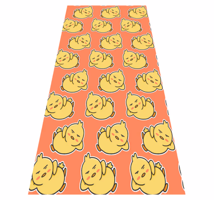 Yellow vinyl rug with cute chick pattern design - TenStickers