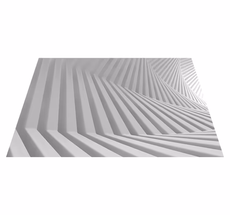 White vinyl rug abstract geometric waves design - TenStickers