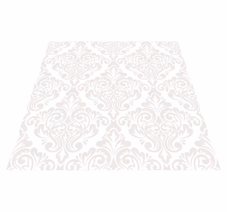 White vinyl rug in white damask design - TenStickers
