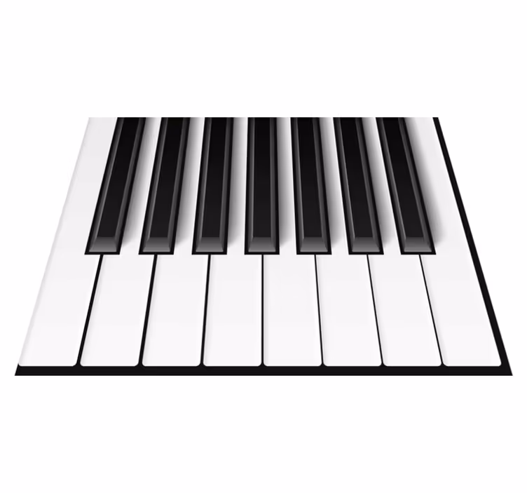 White vinyl rug in piano keys design - TenStickers
