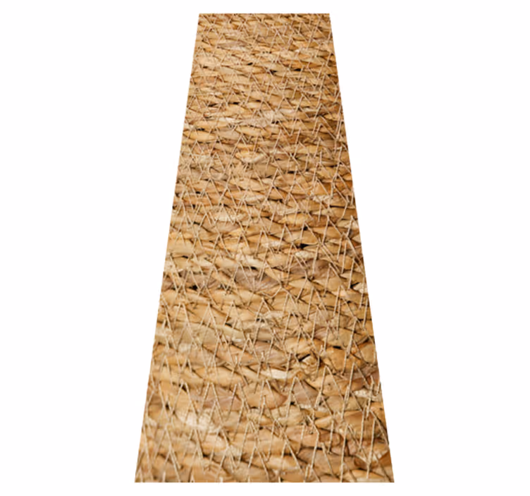 Brown vinyl rug in light wood french wicker style - TenStickers