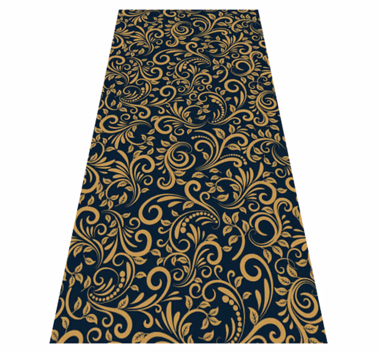 Brown vinyl rug in versace gold and black - TenStickers
