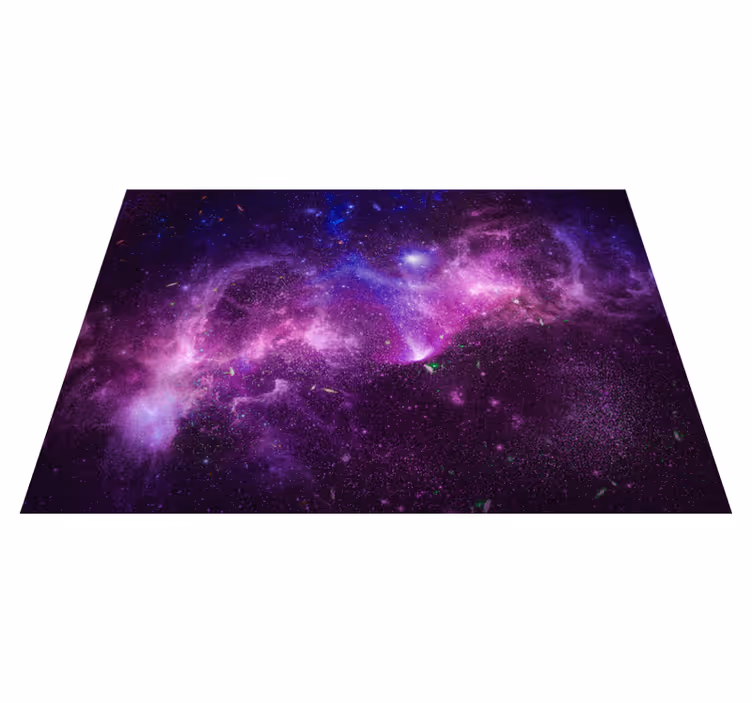 Purple vinyl rug in abstract splashed galaxy design - TenStickers