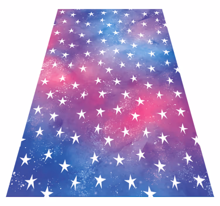 Purple vinyl rug in cosmic star texture - TenStickers