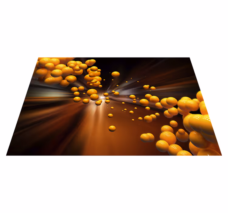 Orange vinyl rug in lively round burst - TenStickers