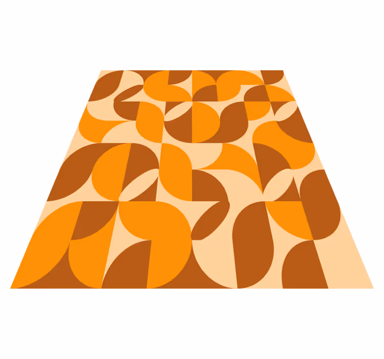 Retro orange figures orange vinyl rug - TenStickers