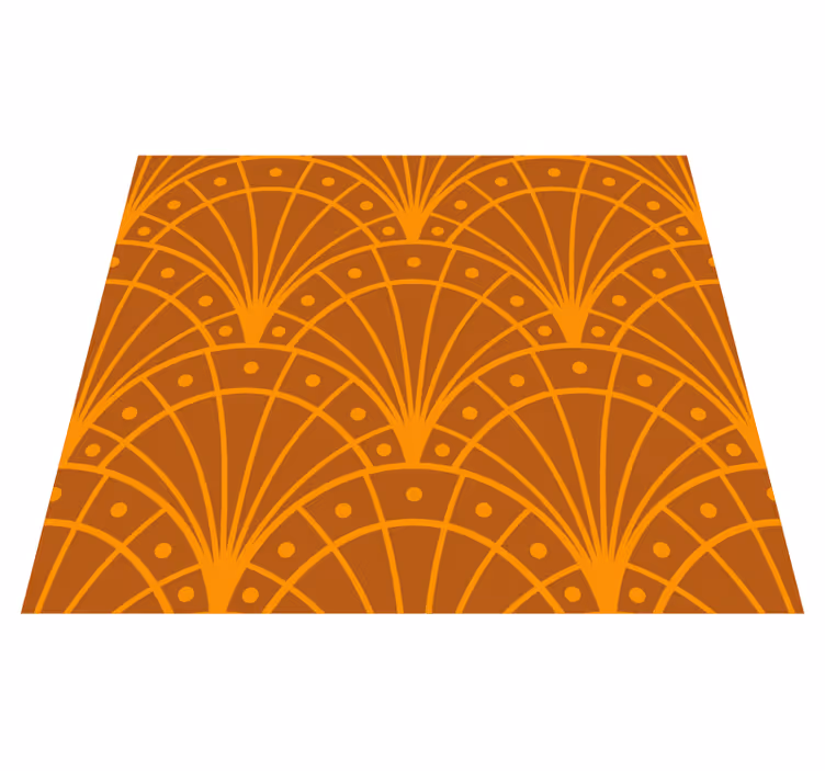 Elegant orange vinyl rug in art deco style - TenStickers