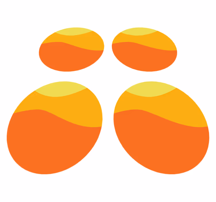 Orange vinyl rug 70s sun circle design - TenStickers