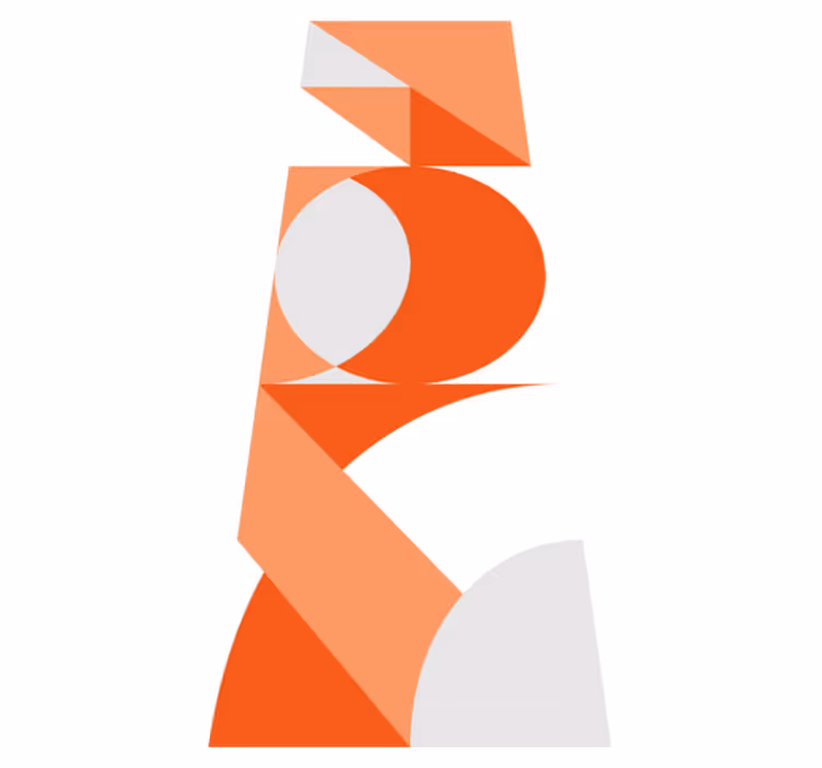 Orange vinyl rug in orange and white color block - TenStickers