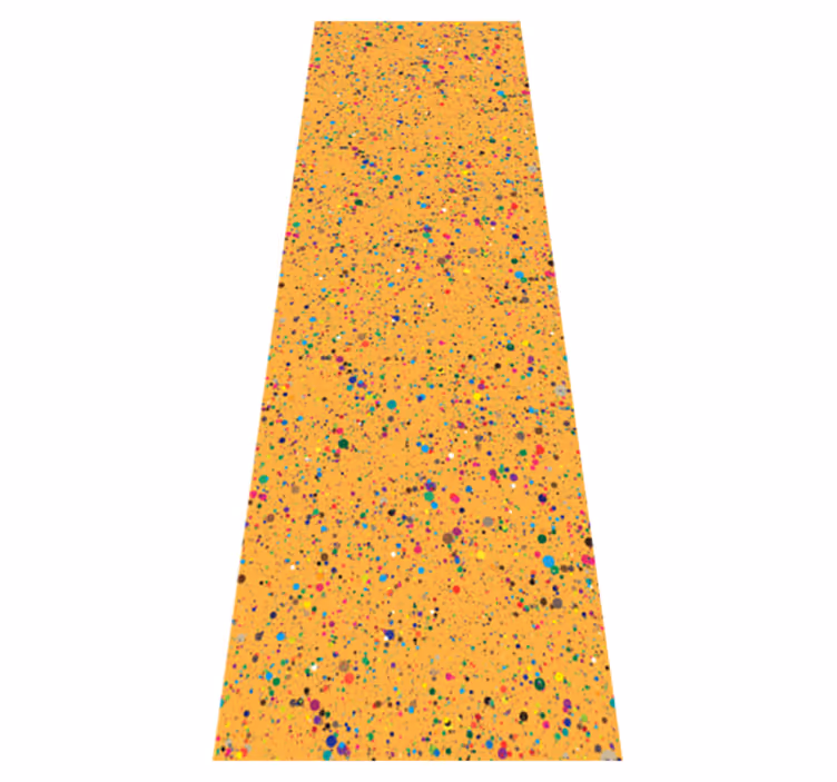 Orange vinyl rug with small color splashes - TenStickers