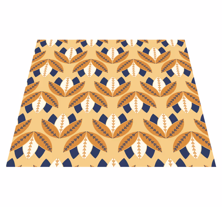 Orange vinyl rug geometric pattern design - TenStickers