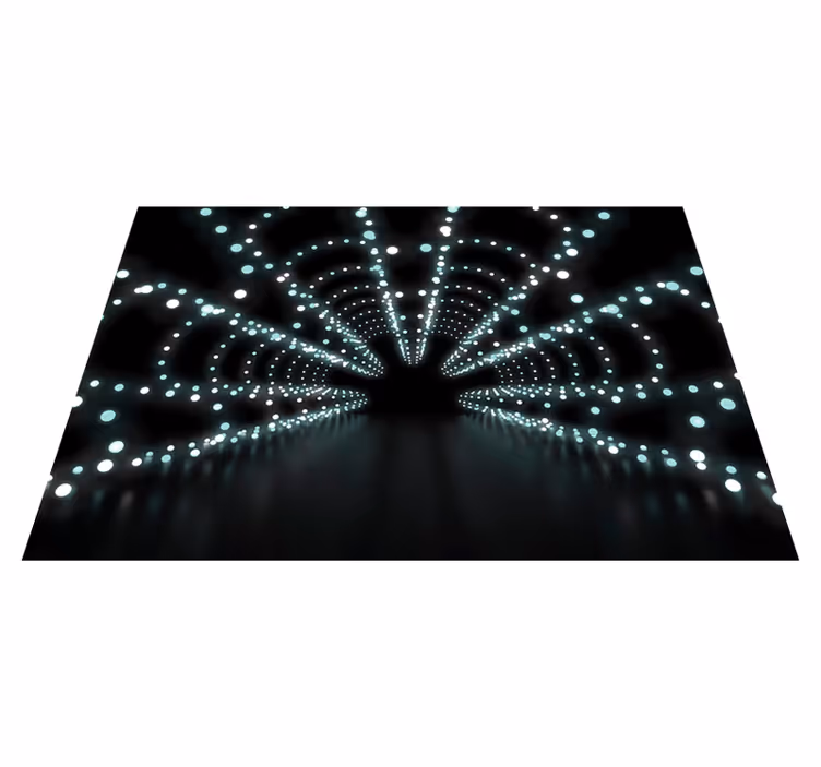 Black vinyl rug abstract light explosion - TenStickers