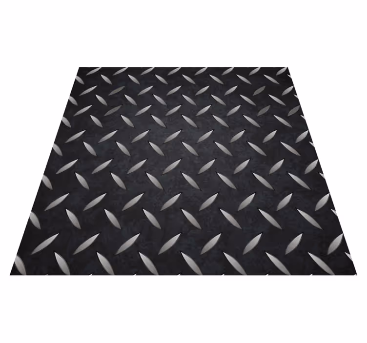 Black vinyl rug with steel pattern design - TenStickers