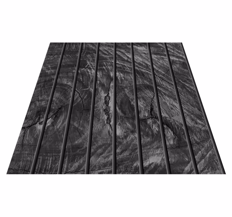 Black vinyl rug with wooden planks pattern - TenStickers