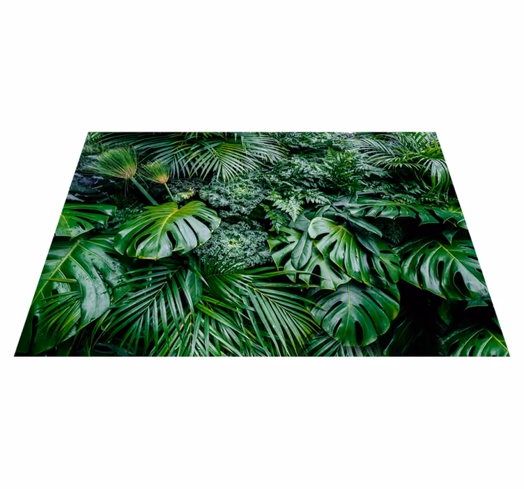 Green vinyl rug jungle in the sun - TenStickers
