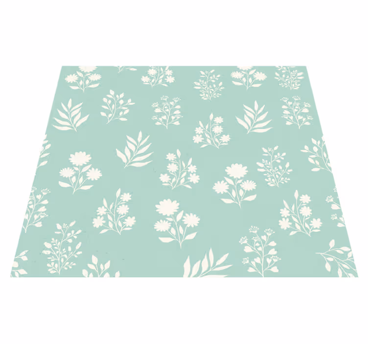Green vinyl rug with small flower pattern - TenStickers