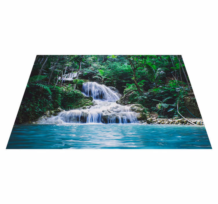 Green vinyl rug wallpaper in the tropics - TenStickers