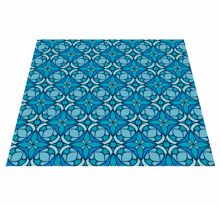 Outdoor vinyl rug in blue bathroom design - TenStickers