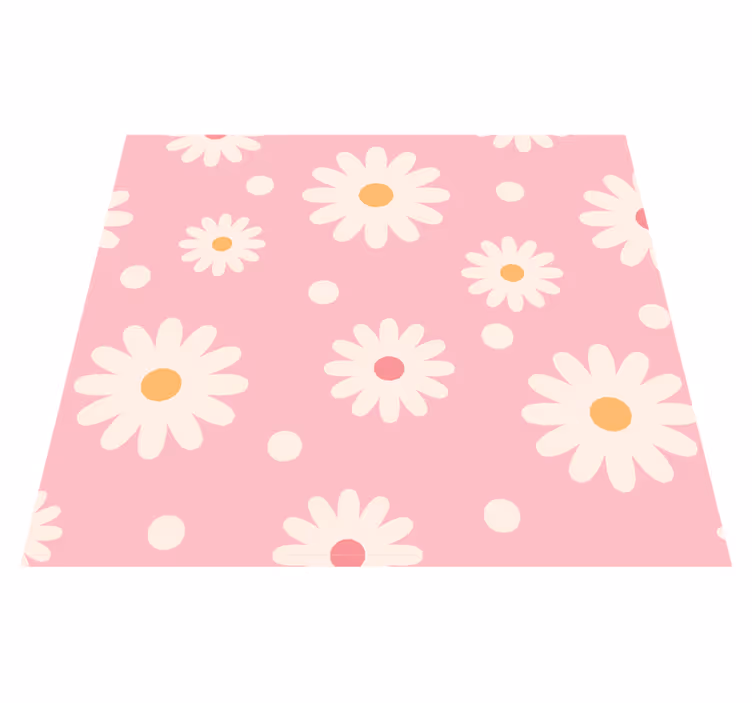 Outdoor vinyl rug vintage daisy wallpaper pink - TenStickers