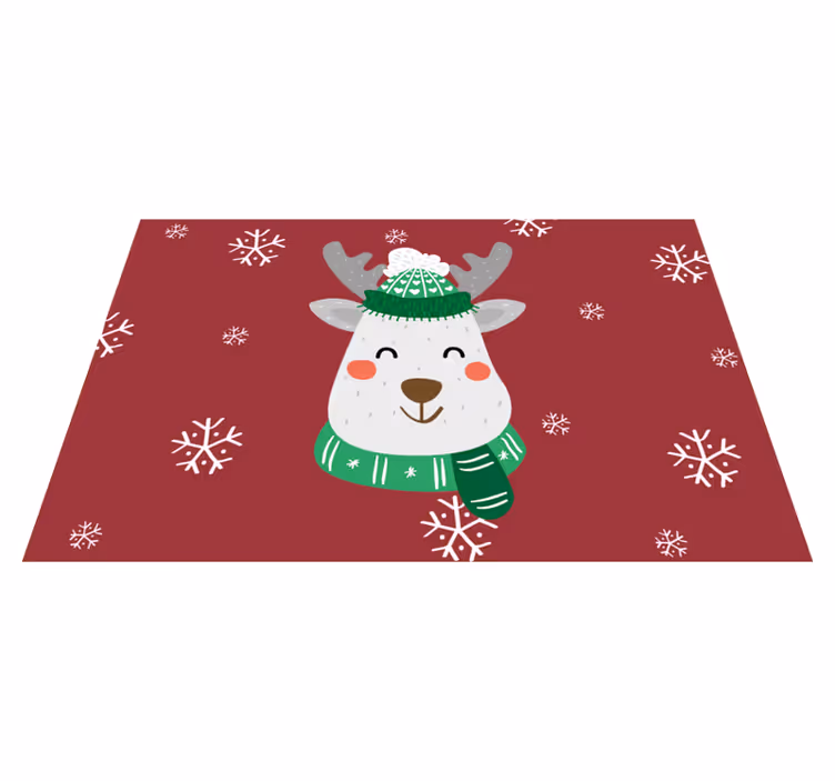 Red vinyl rug christmas reindeer for kids - TenStickers