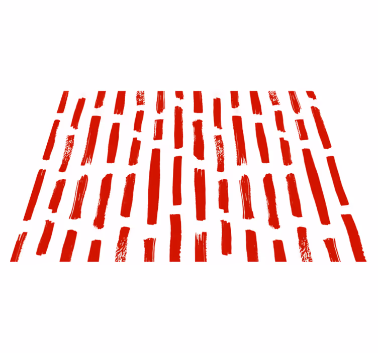 Red vinyl rug with red and white stripes - TenStickers