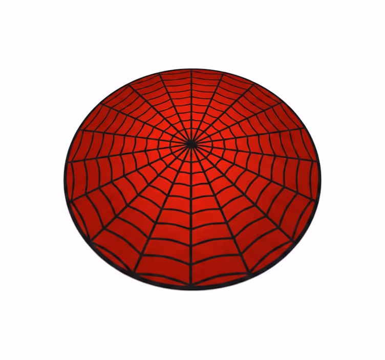 Red vinyl rug with spider web design - TenStickers
