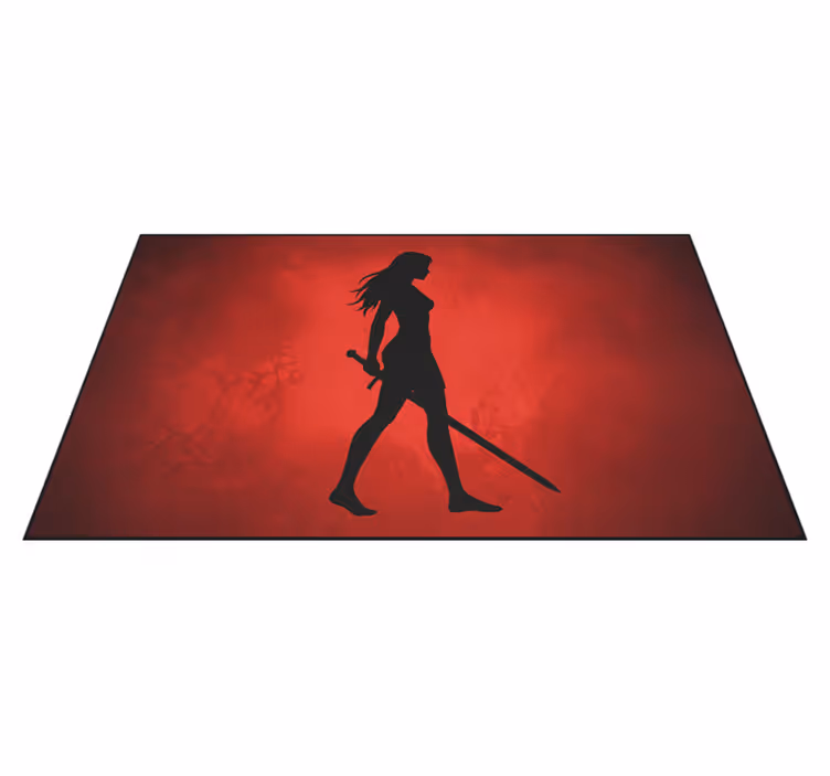 Red vinyl rug anime asuna design - TenStickers