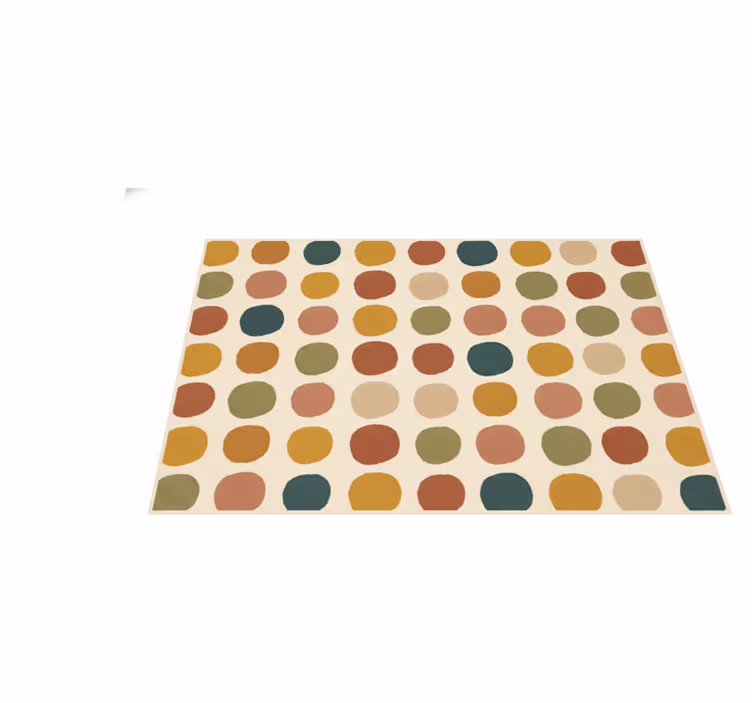 Red vinyl rug with bohemian color dots pattern - TenStickers