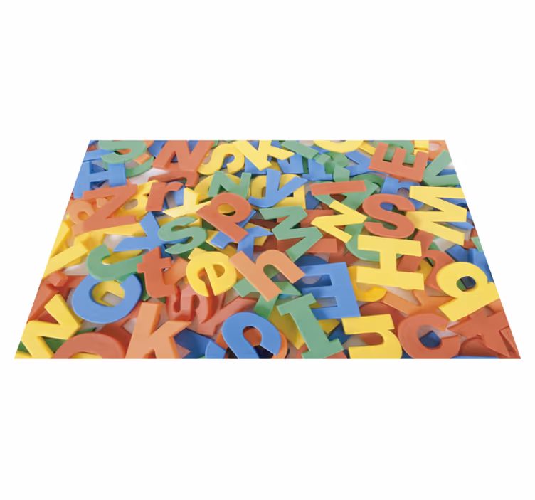 Messy alphabet vinyl alphabet rug - TenStickers