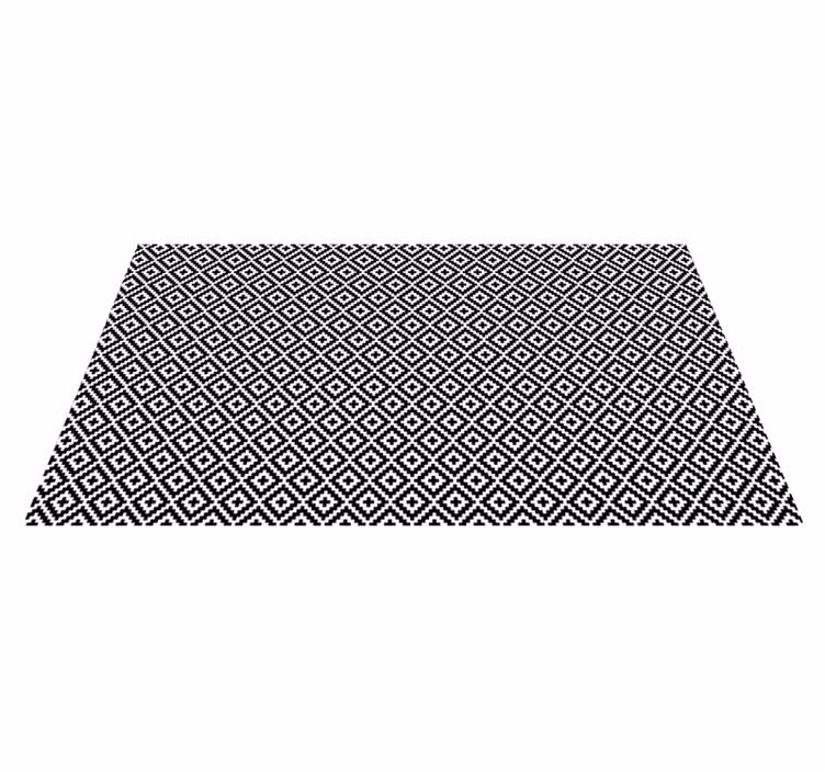 Geometric black and white design living room rug - TenStickers