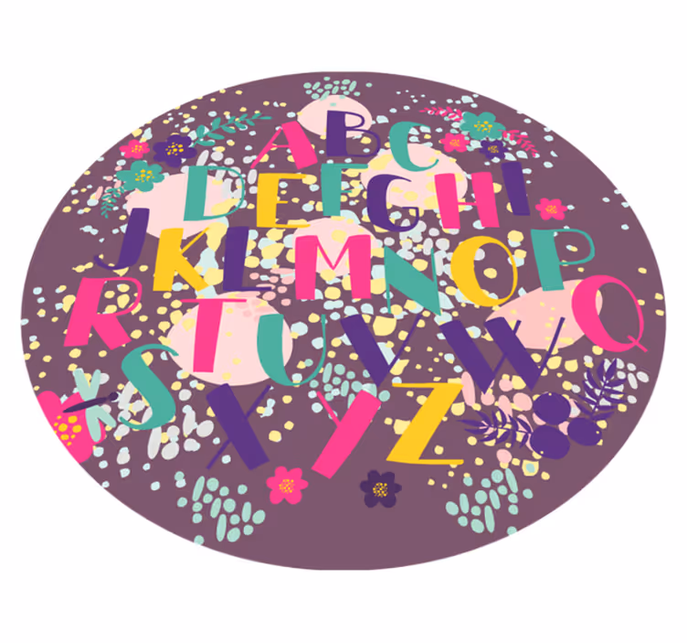 Floral alphabet vinyl rug - TenStickers