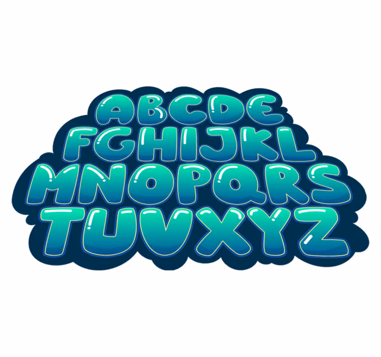 Cloud letters alphabet vinyl rug - TenStickers