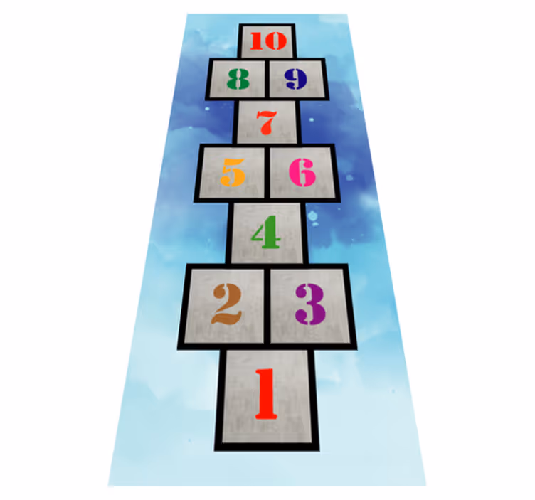 Childhood hopscotch vinyl rug game - TenStickers