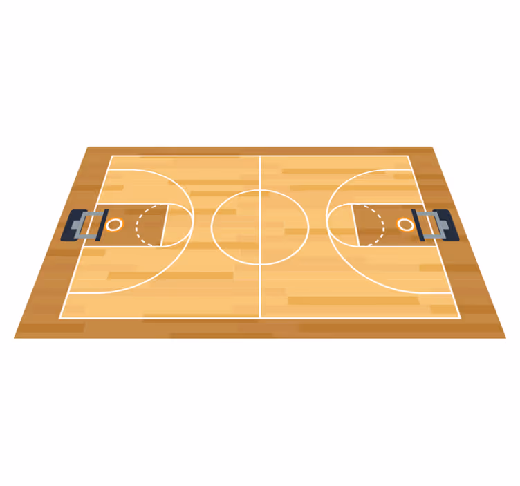 Basketball Court Design gaming vinyl rug - TenStickers