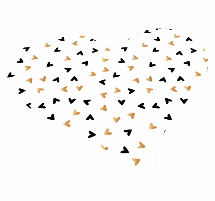 golden and black heart minimal vinyl rug - TenStickers