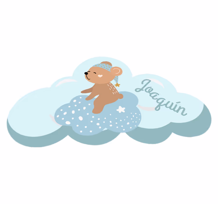 Cloud Bear Motif custom vinyl rug - TenStickers