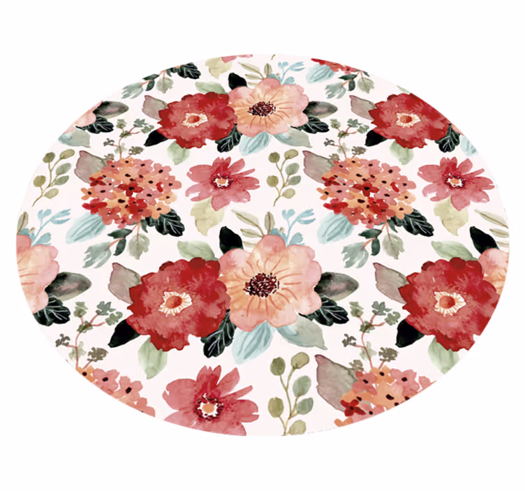 Vintage style vinyl rug with flowers - TenStickers