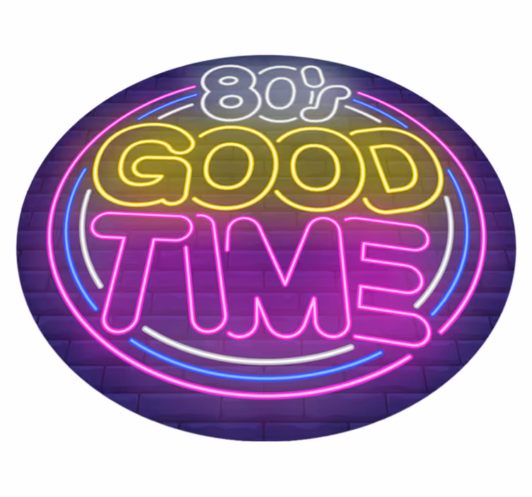 Vintage vinyl rug - 80's good time - TenStickers