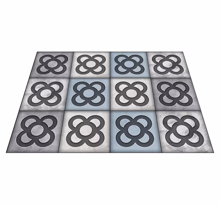 Barcelona street tiles style modern vinyl rug - TenStickers
