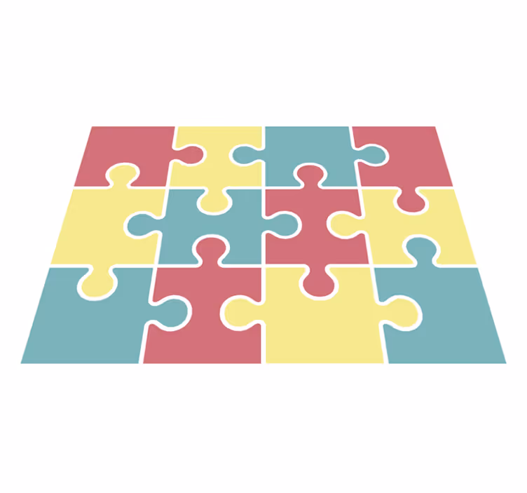 pastel tones puzzle game vinyl rug - TenStickers