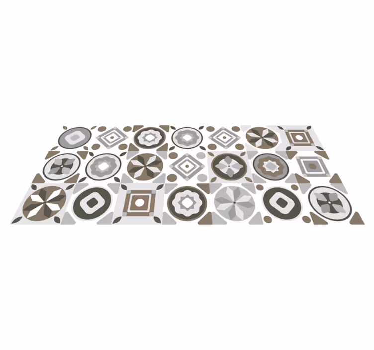 Amazing tile pattern kitchen vinyl rug - TenStickers