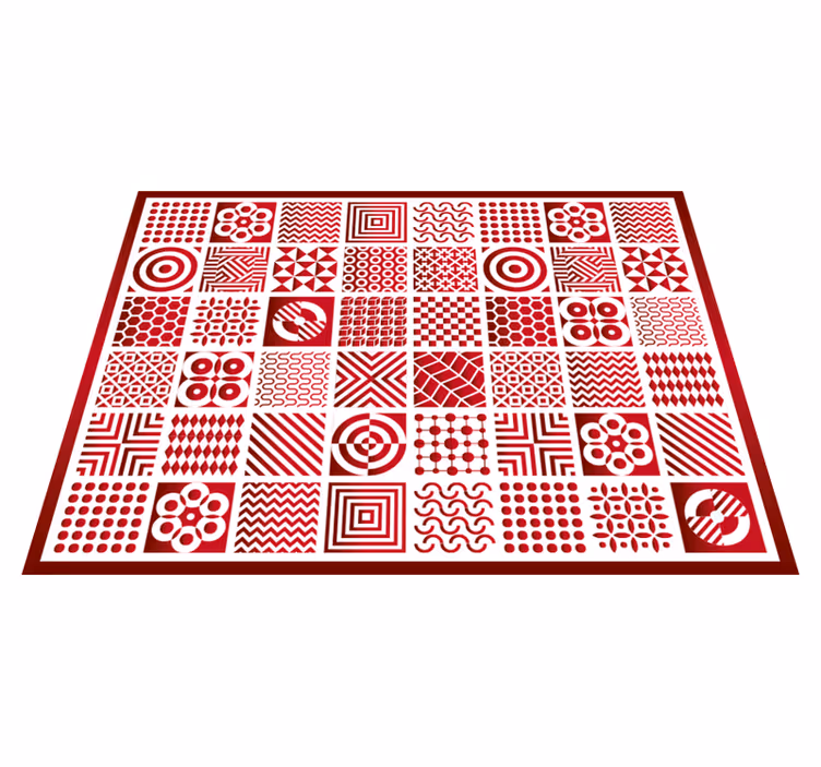 Geometric patchwork geometric vinyl rug - TenStickers