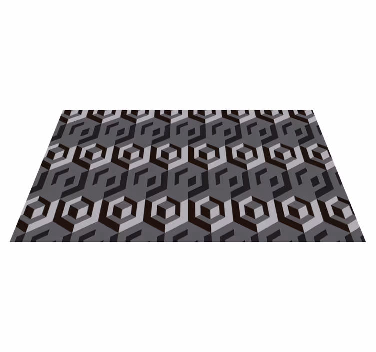 Geometric vinyl rug for stylish kitchen flooring - TenStickers