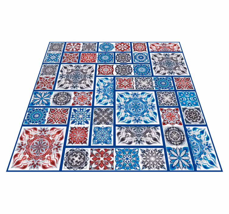 Mosaic vinyl rug mosaic tile patchwork - TenStickers