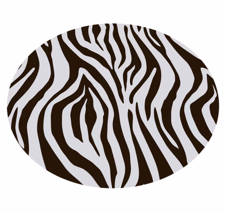 Spectacular round zebra animal print vinyl rug - TenStickers