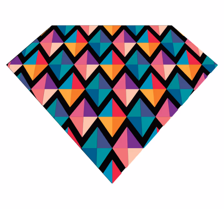 Colourful diamonds geometric vinyl rug - TenStickers