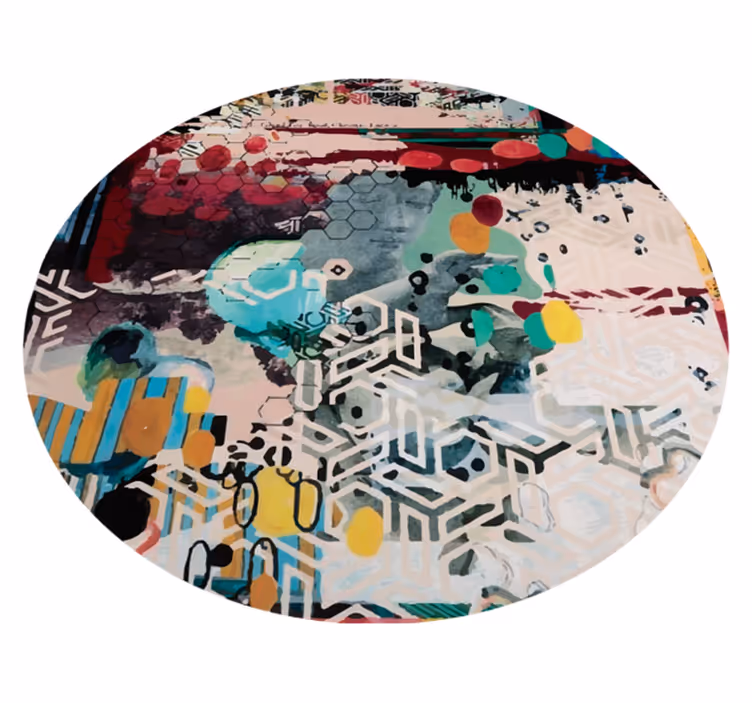Mix of urban art modern vinyl rug - TenStickers