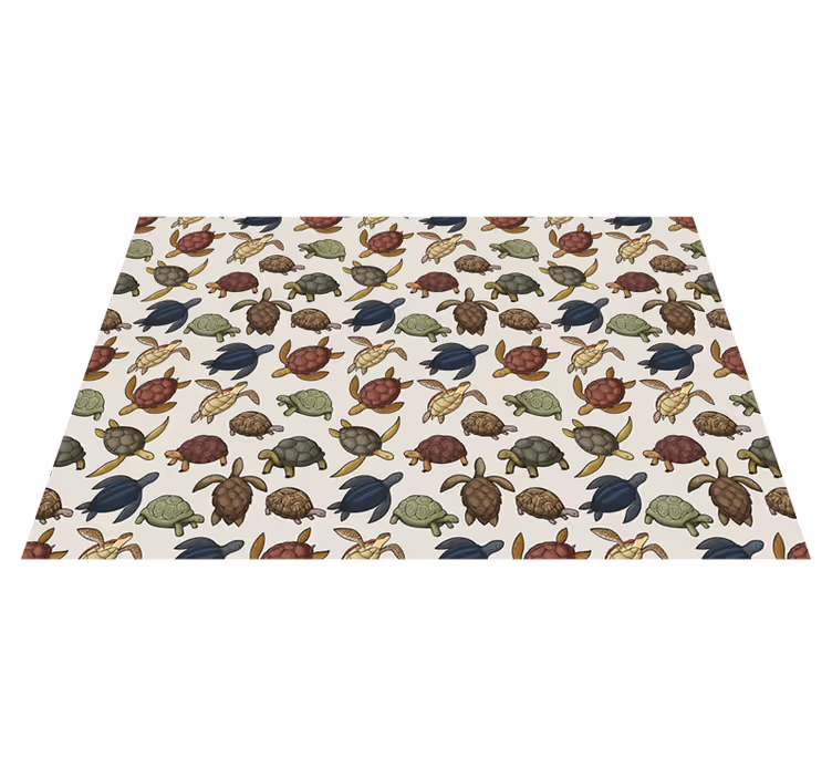Turtle Illustration animal vinyl rug - TenStickers
