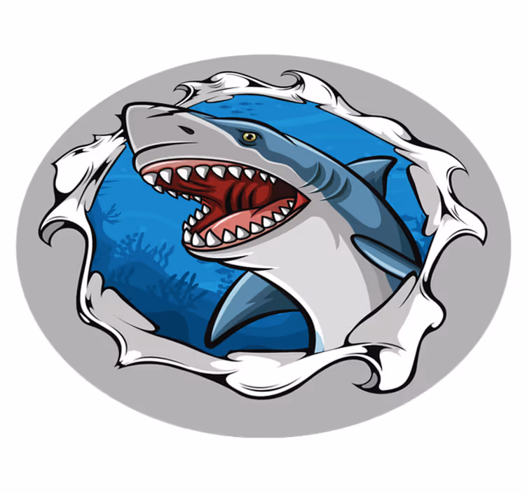 Big shark 3D animal vinyl rug - TenStickers
