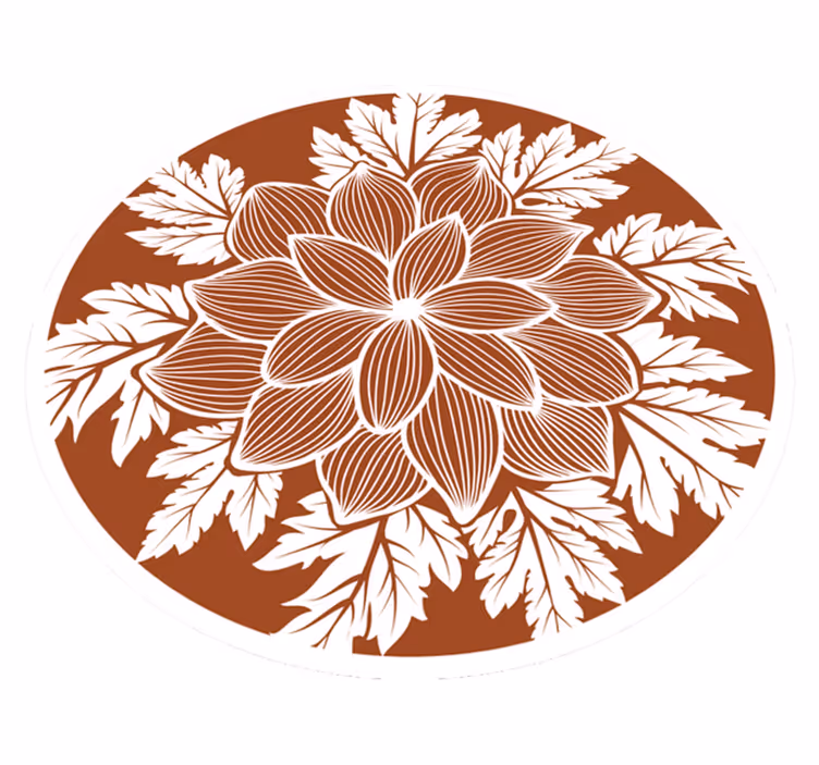Floral Paisley Tile vinyl living room rug - TenStickers